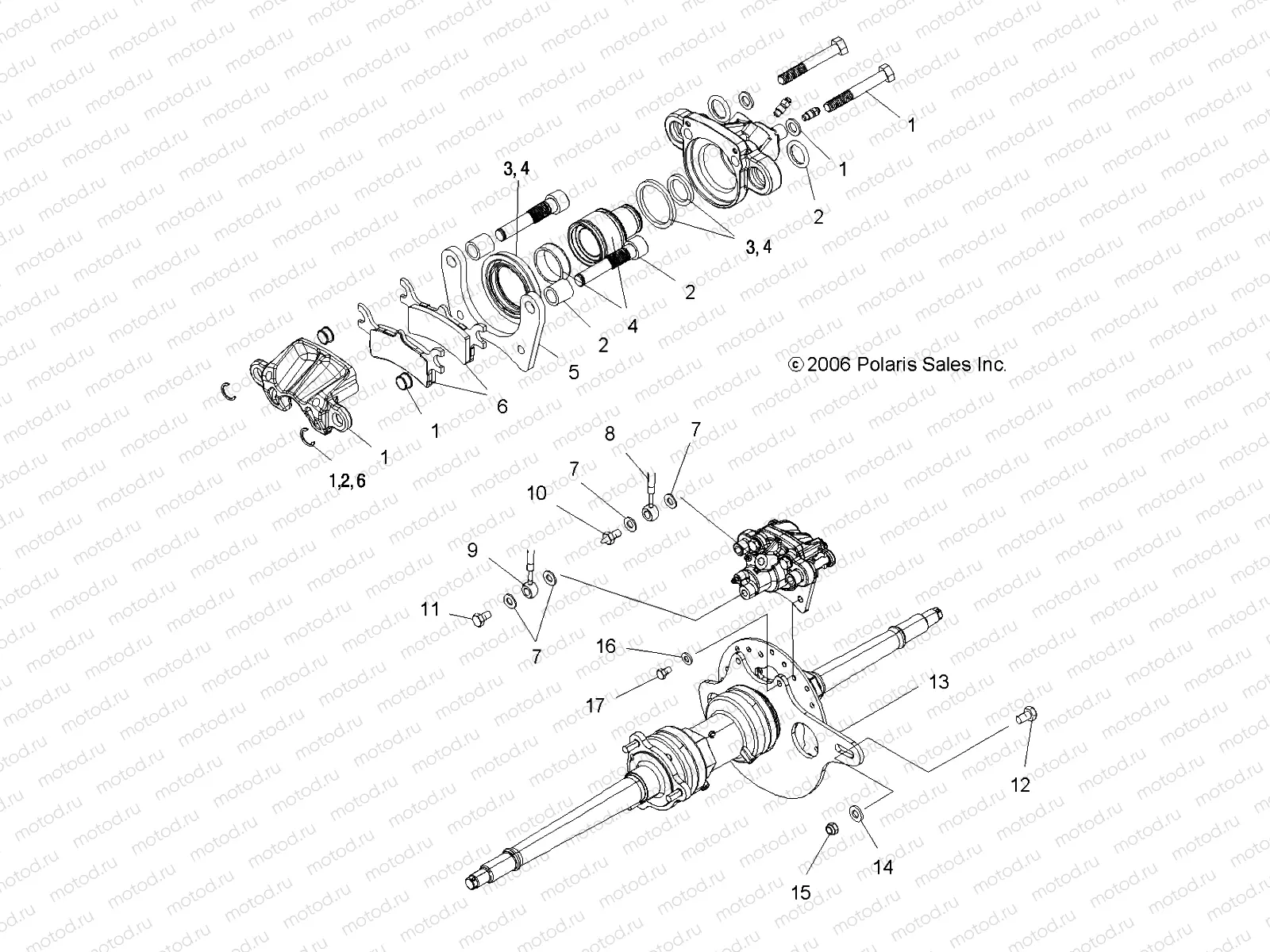 BRAKE | BRAKE, CALIPER MOUNTING, REAR - A07BA50FA (49ATVCALIPERBOSS)