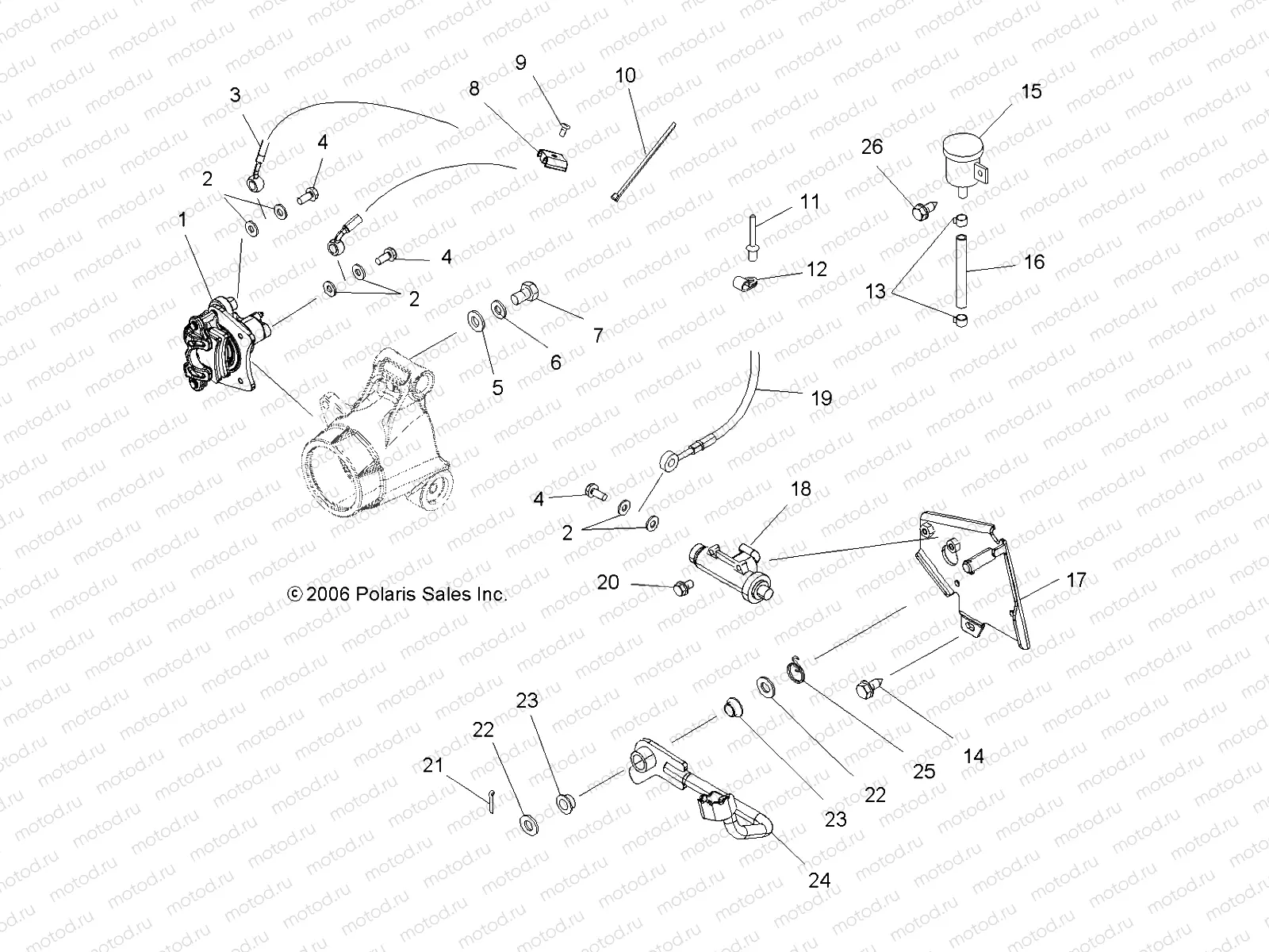 BRAKE | BRAKE, FOOT - A07MH76AL/AQ/AX/AY/AZ/A2/MN76AF/AT/AY (49ATVBRAKERR800EFI)