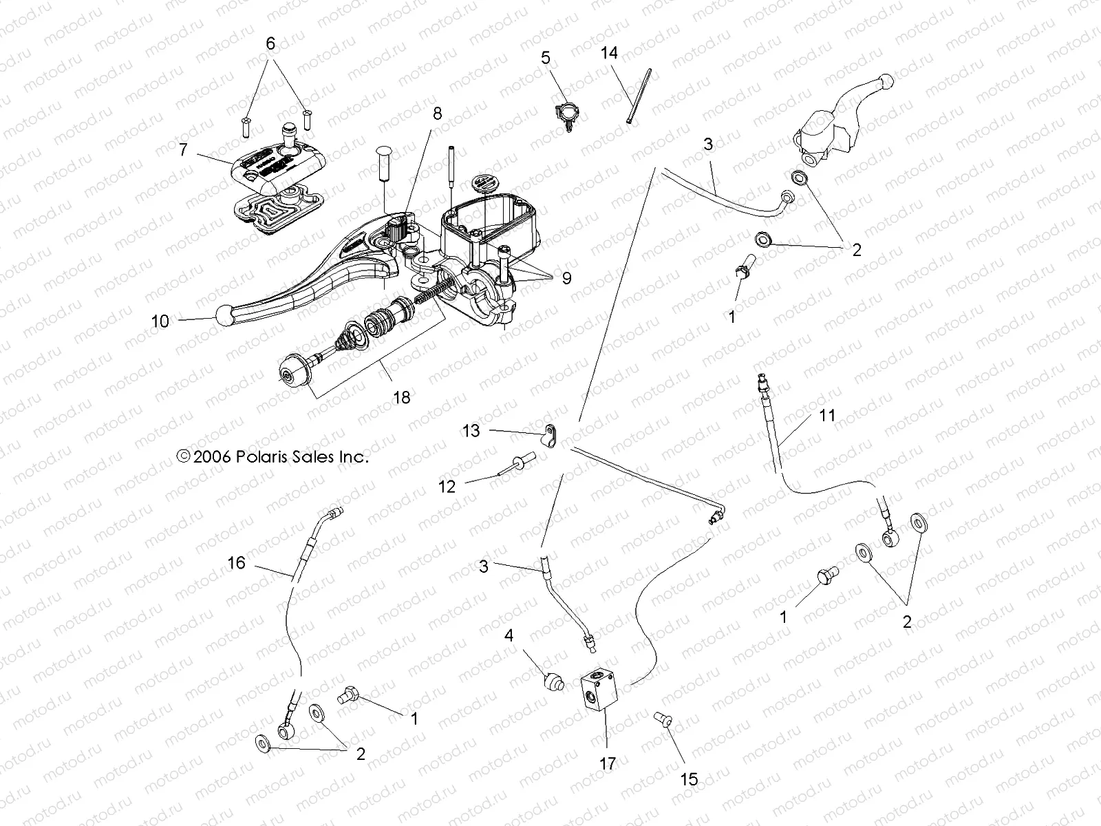 BRAKE | BRAKE, HAND/BRAKE LINE - A07BG50AA/FA (49ATVCONTROLSSCRAM)