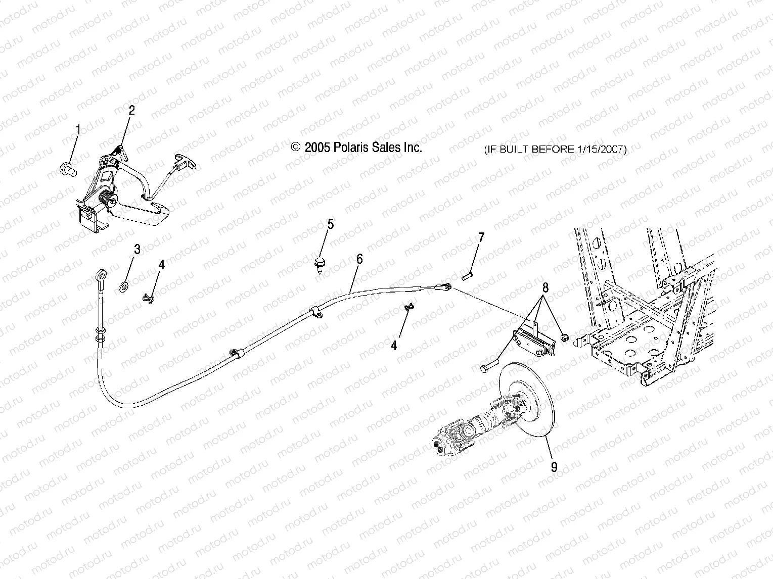 BRAKE | BRAKE, PARK (If Built Before 1/15/07) - R07RH50AF/AR/AT (49RGRBRAKEPARK07500EFI)