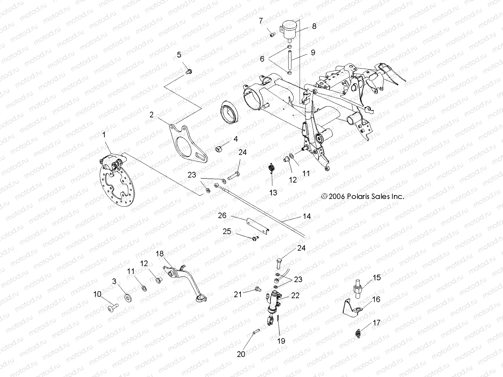 BRAKE | BRAKE, REAR - A07GJ50AA/AB/AC (49ATVBRAKERRPRED500)
