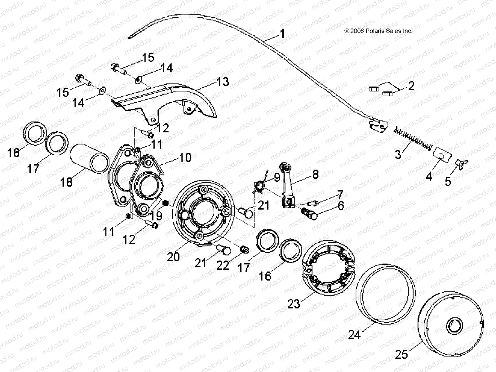 BRAKE | BRAKE, REAR - A07KA09AA/AB/AD (49ATVBRAKERR07OTLW90)