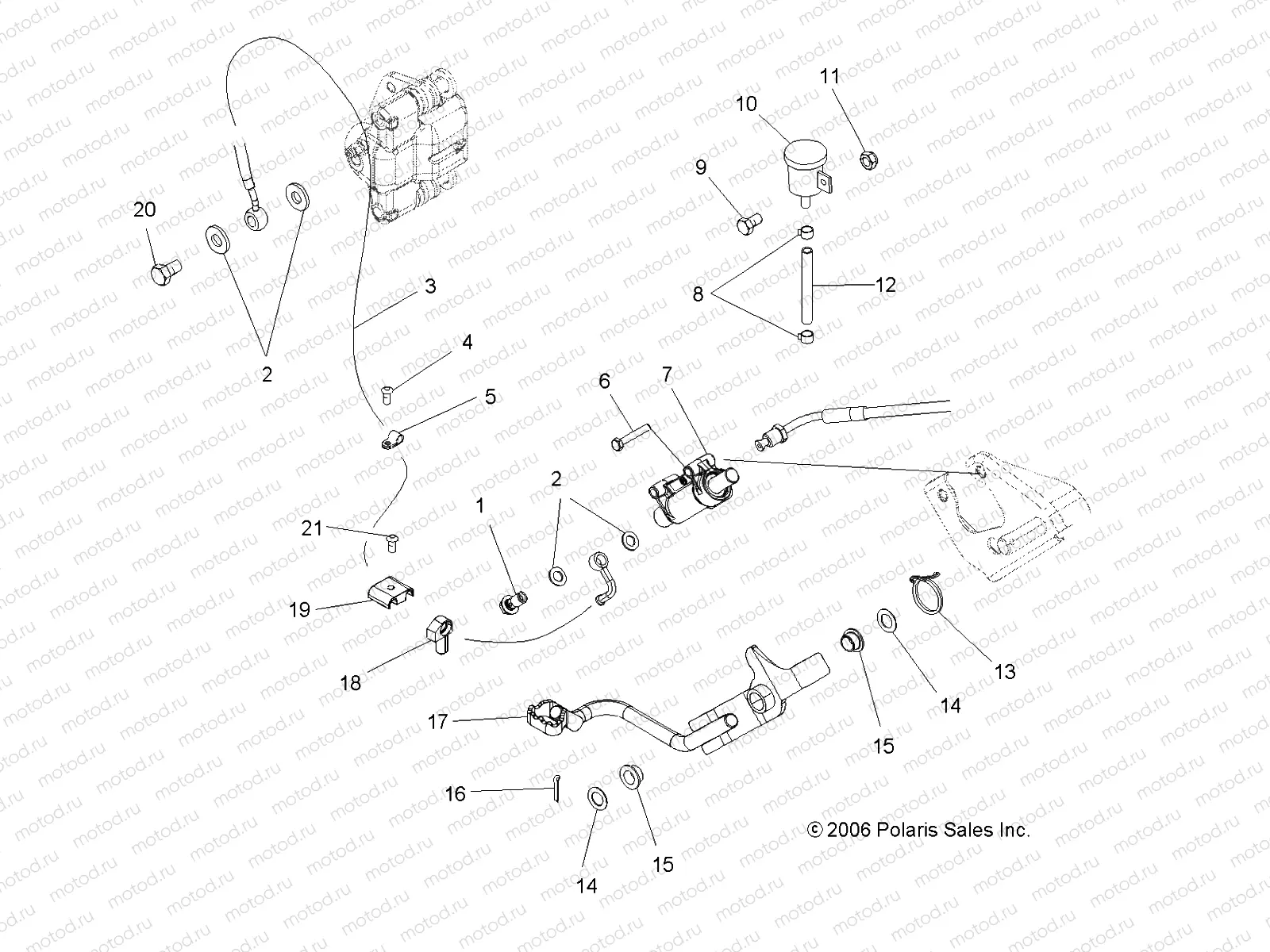 BRAKE | BRAKE, REAR - A07LB27AA/AC/LH27AA/AB/AC/AD/AL (49ATVBRAKEFOOT07HAWK)