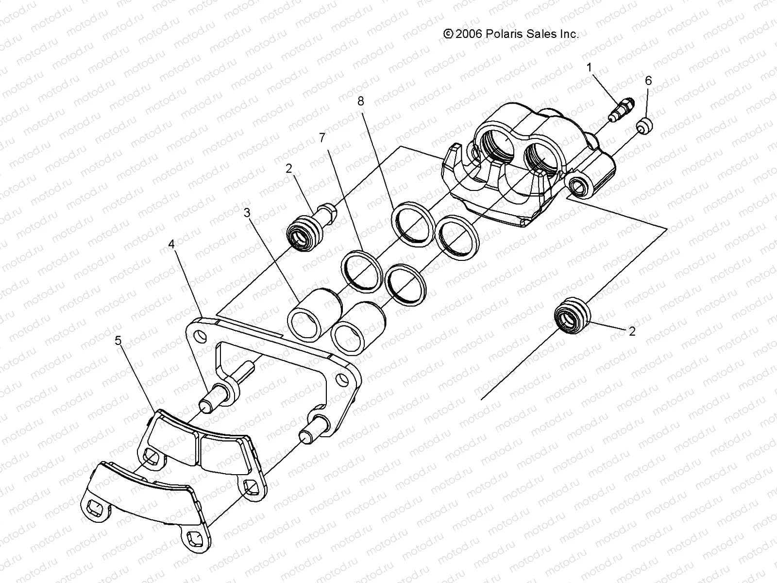 BRAKE CALIPER | BRAKE CALIPER, FRONT - A07GP52AA/AB (49ATVCALIPER07OUT525)