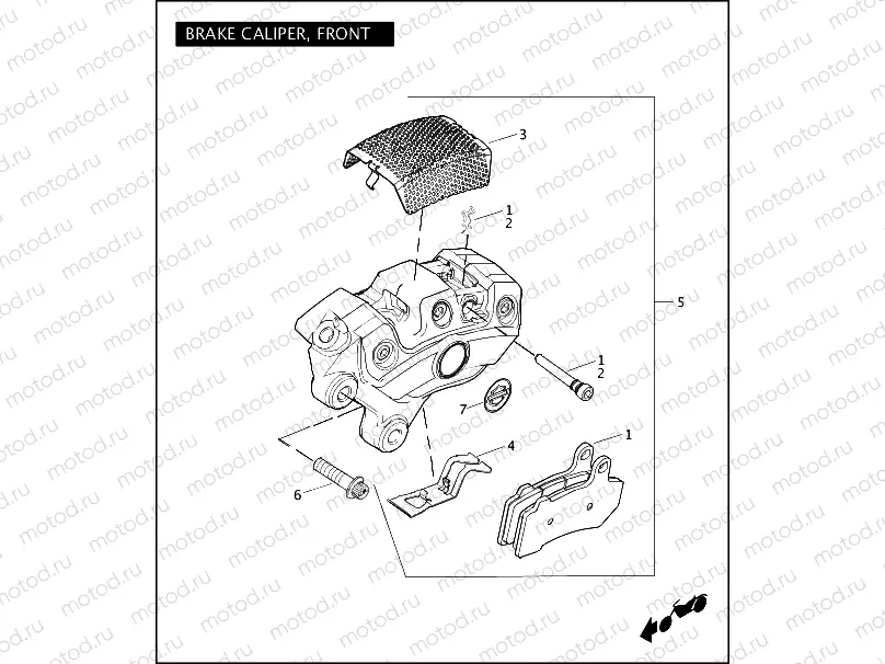 BRAKE CALIPER, FRONT