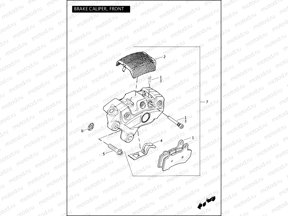 BRAKE CALIPER, FRONT