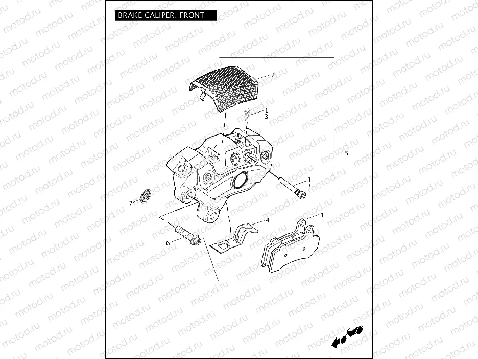 BRAKE CALIPER, FRONT