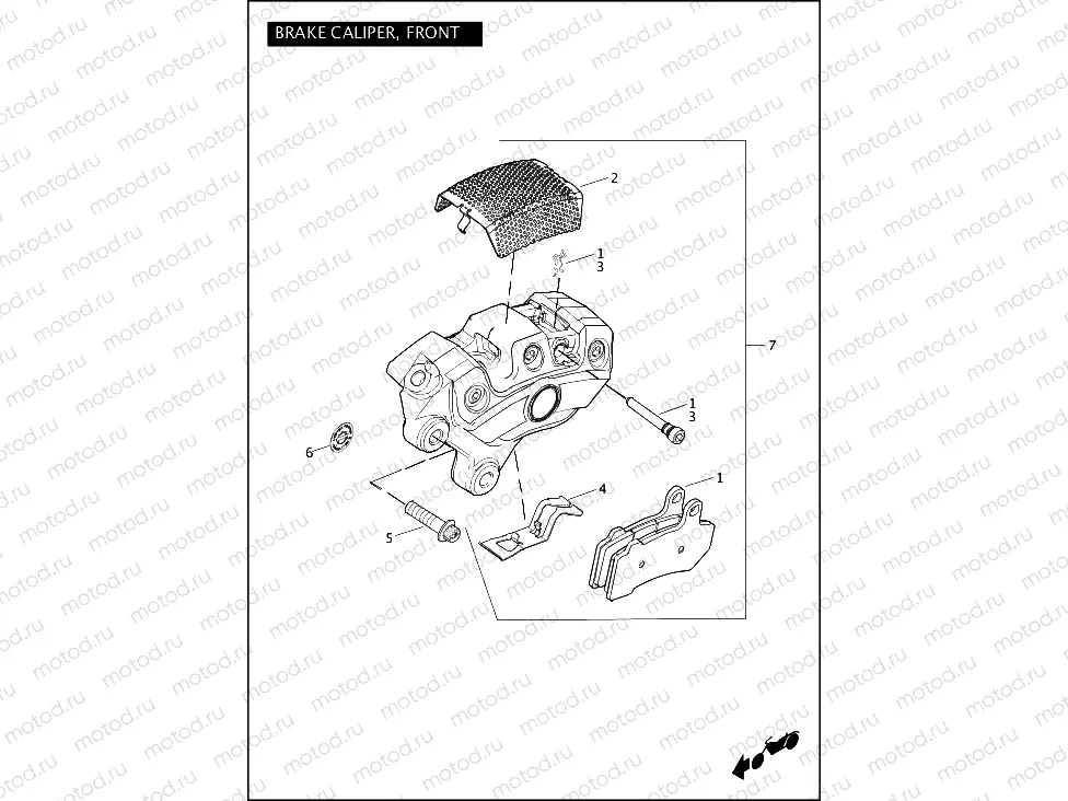 BRAKE CALIPER, FRONT