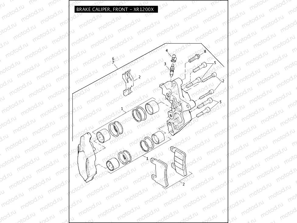 BRAKE CALIPER, FRONT - XR1200X