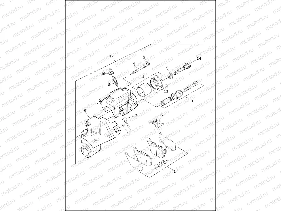 BRAKE CALIPER, REAR - XR1200X