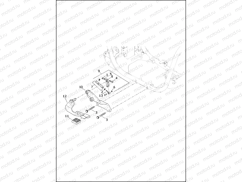 BRAKE CONTROL, REAR - XG500 XG750