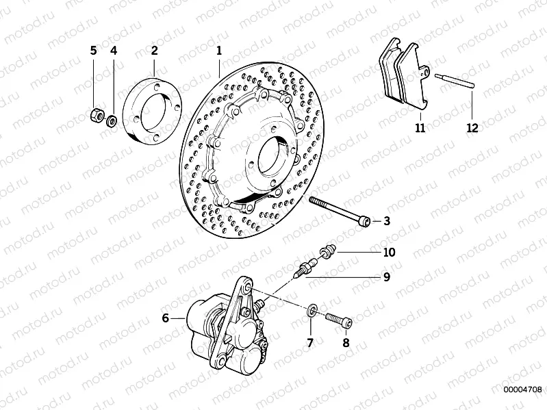 Brake disc/caliper/mounting parts/front