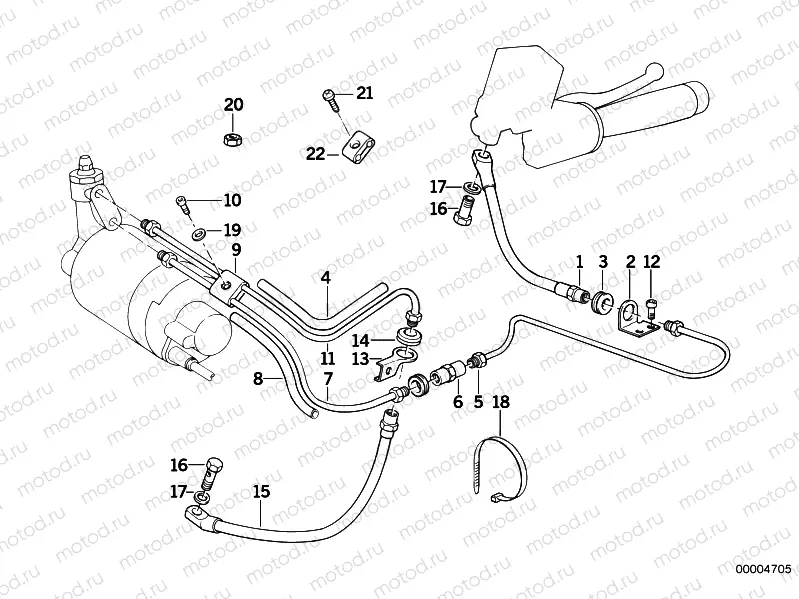 Brake line, front, ABS I