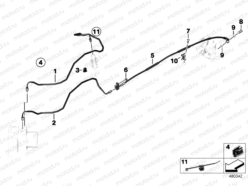 BRAKE LINE, INTEGRAL ABS, REAR