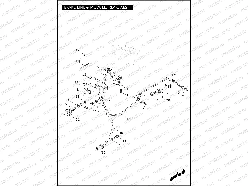 BRAKE LINE & MODULE, REAR, ABS