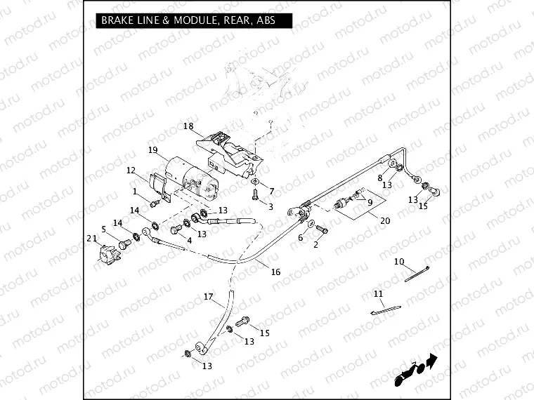 BRAKE LINE & MODULE, REAR, ABS