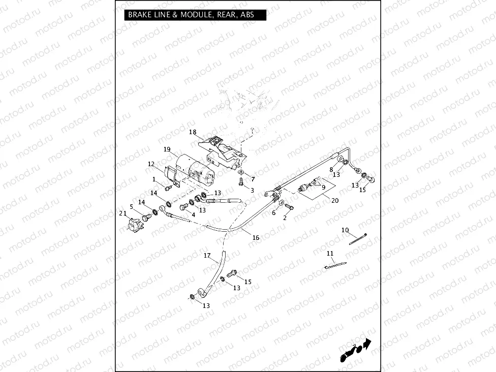 BRAKE LINE & MODULE, REAR, ABS