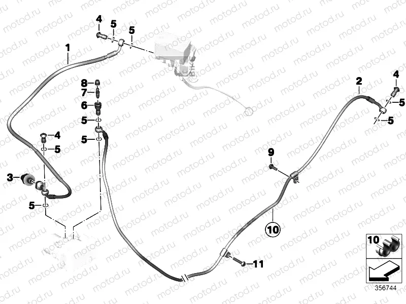 Brake lines, ABS rear