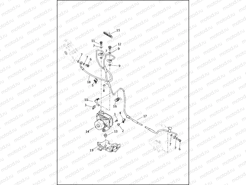 BRAKE LINES AND MODULE, REAR - ABS