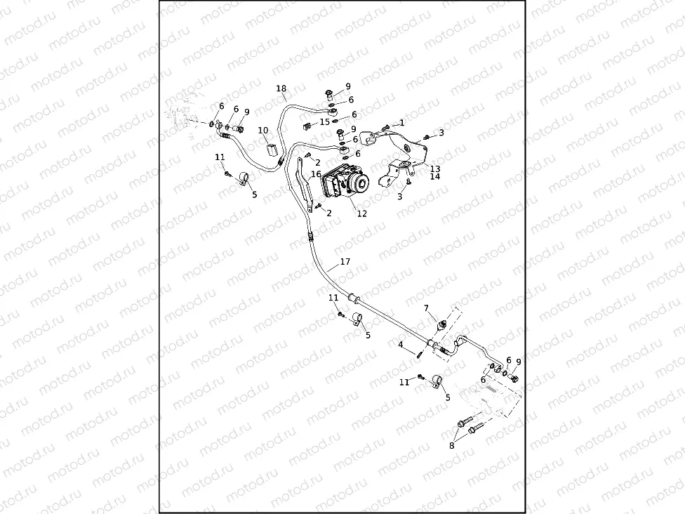 BRAKE LINES AND MODULE, REAR - ABS