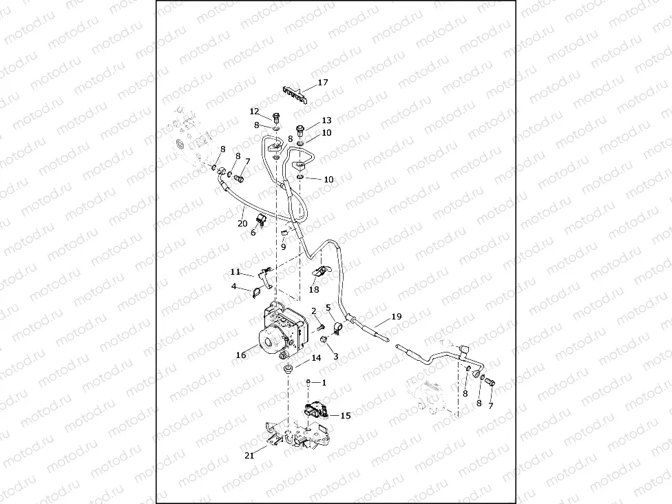 BRAKE LINES AND MODULE, REAR - ABS