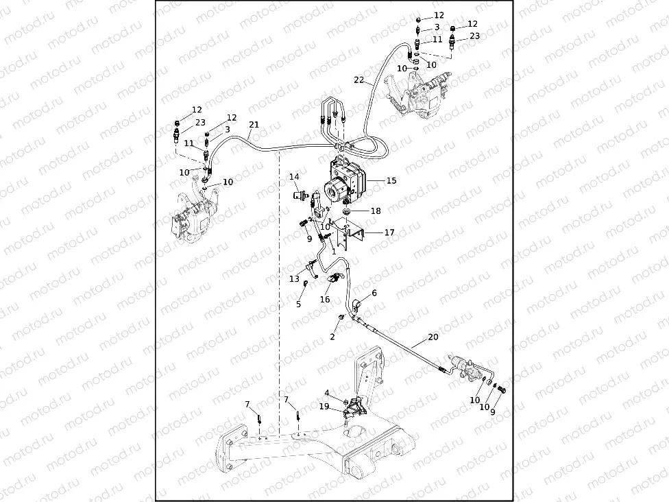 BRAKE LINES AND MODULE, REAR - ABS