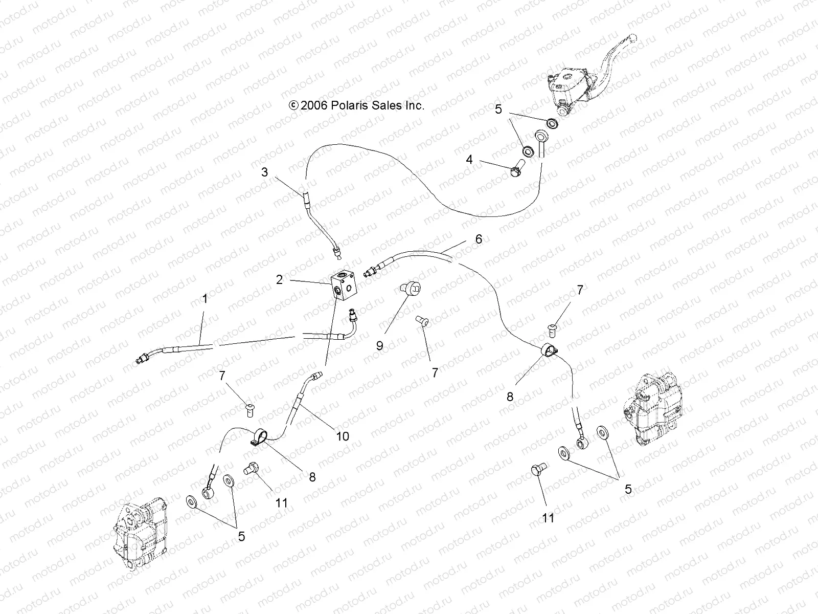 BRAKE LINES | BRAKE LINES, FRONT - A07LB27AA/AC/LH27AA/AB/AC/AD/AL (49ATVBRAKELINE07HAWK)