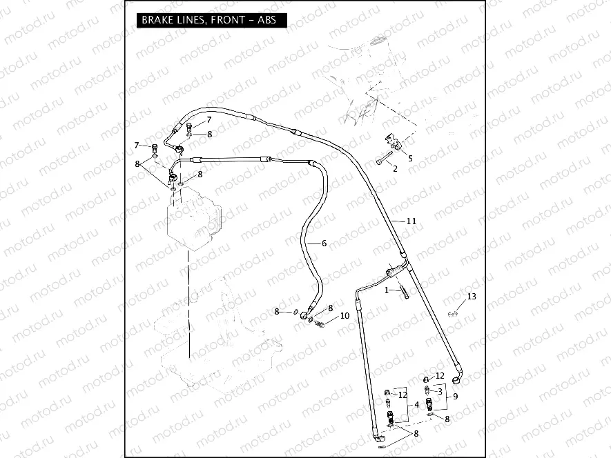 BRAKE LINES, FRONT - ABS