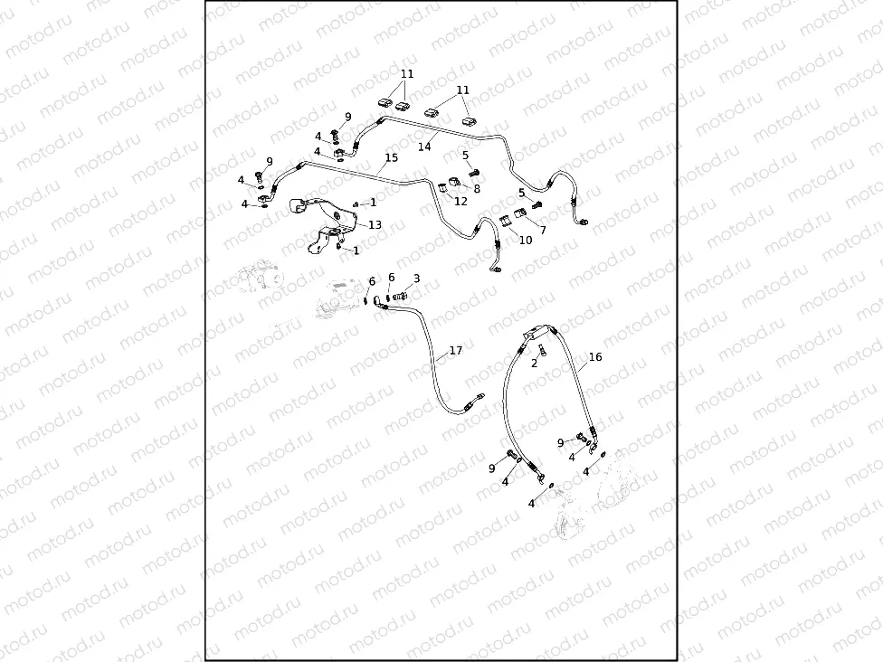 BRAKE LINES, FRONT, ABS - FXFBS, FXLRS
