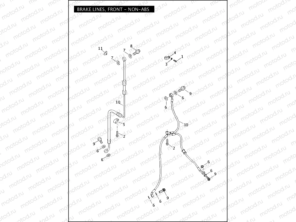 BRAKE LINES, FRONT - NON-ABS
