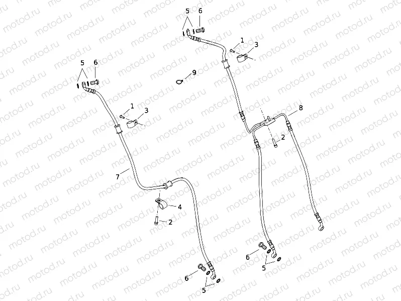 BRAKE LINES, FRONT - NON-ABS