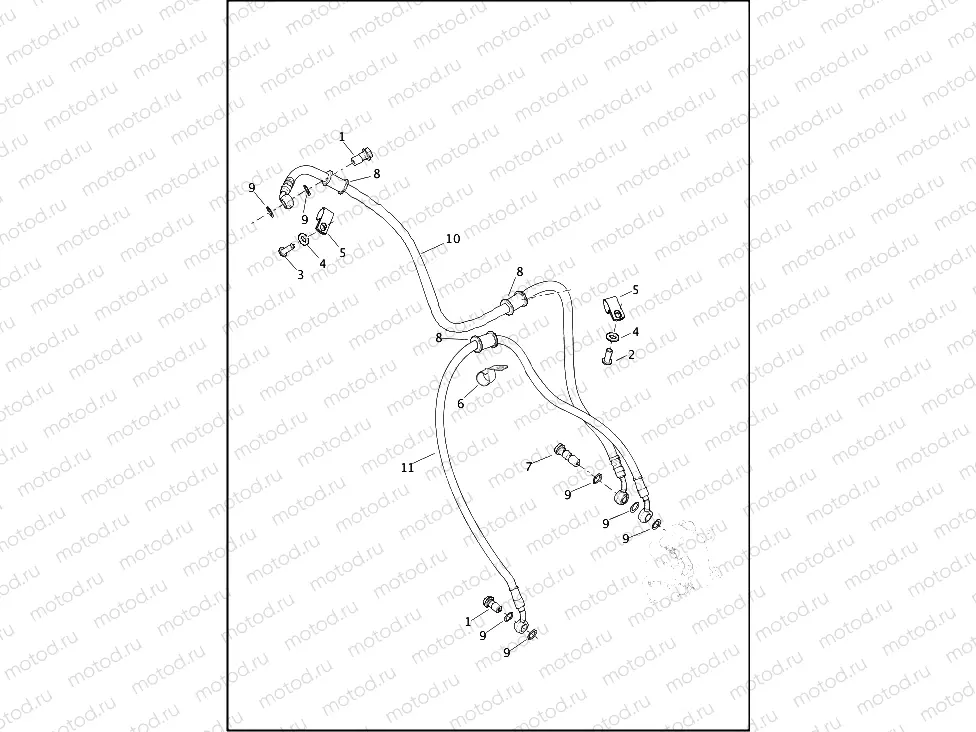 BRAKE LINES, FRONT NON-ABS - XG750A