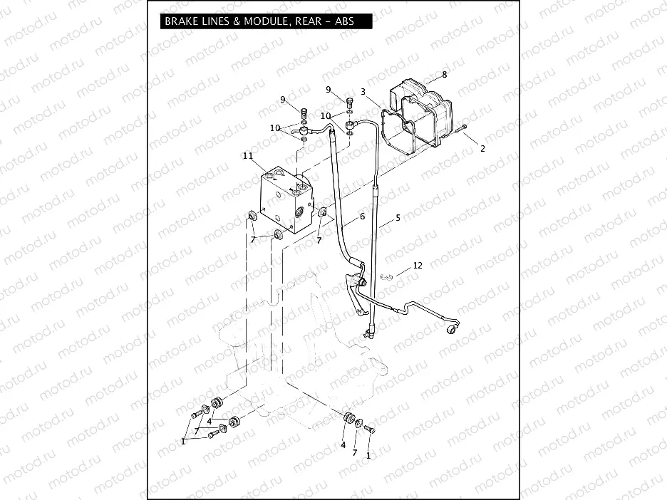 BRAKE LINES & MODULE, REAR - ABS