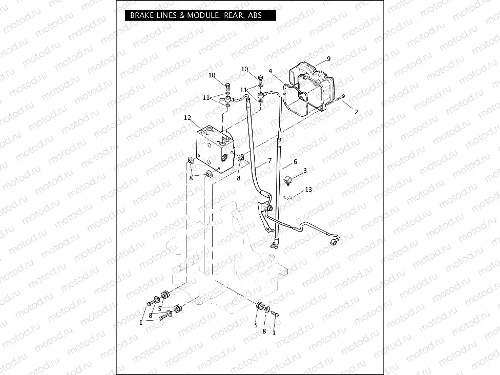 BRAKE LINES & MODULE, REAR, ABS
