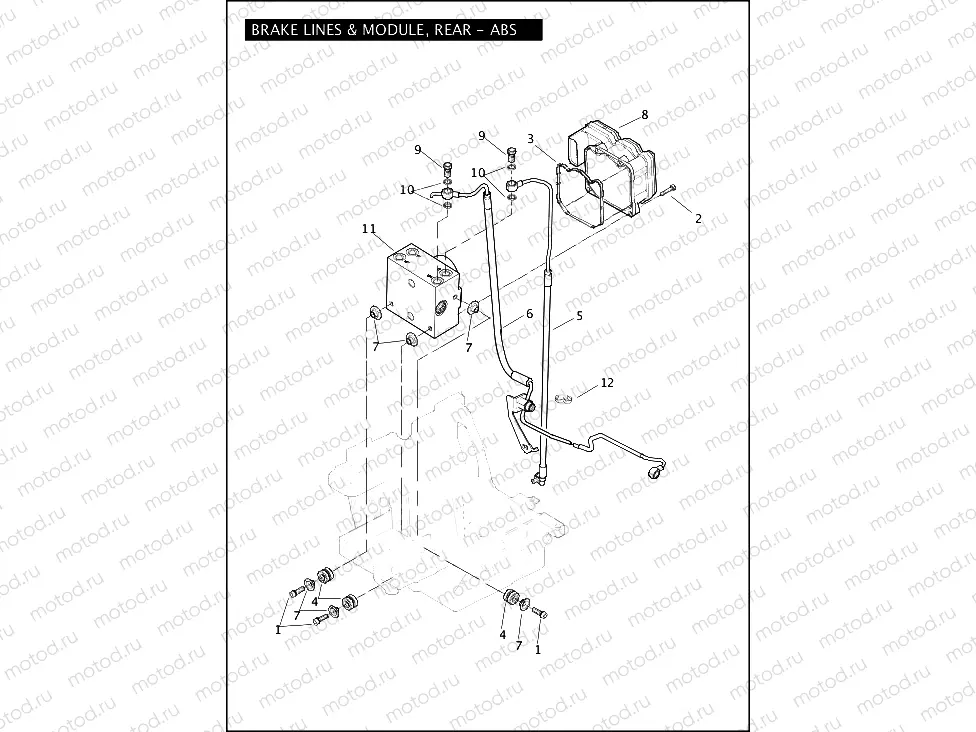BRAKE LINES & MODULE, REAR - ABS