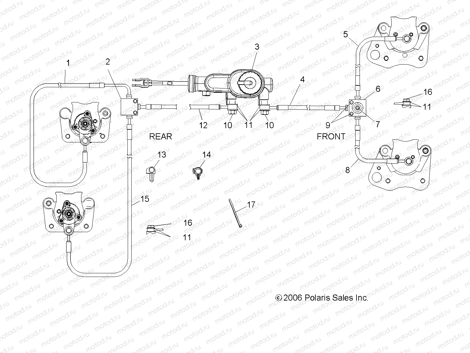 BRAKE LINES/MASTER CYLINDER - R07RB50AA/RH50AA (49RGRBRAKELINES07500) | BRAKE LINES/MASTER CYLINDER - R07RB50AA/RH50AA (49RGRBRAKELINES07500)