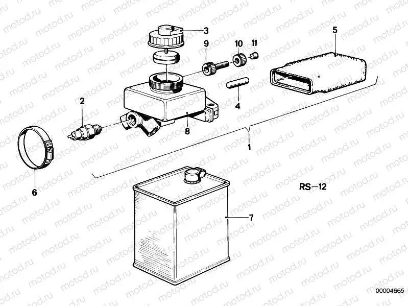 Brake master cylinder, front