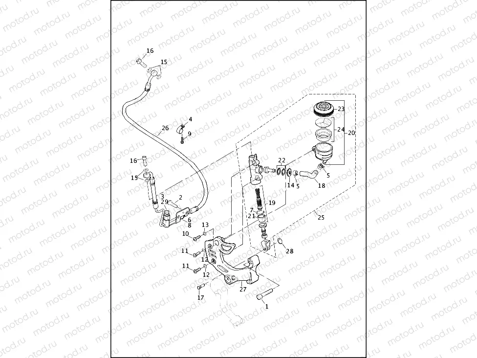 BRAKE, MASTER CYLINDER, REAR - XR1200X