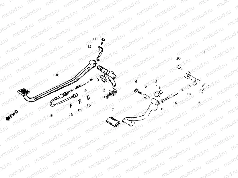 Brake pedal/Change pedal