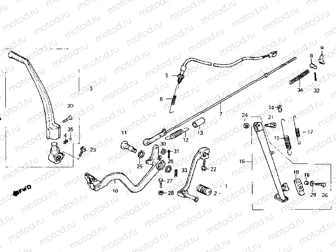 Brake pedal/Change pedal/ Side stand
