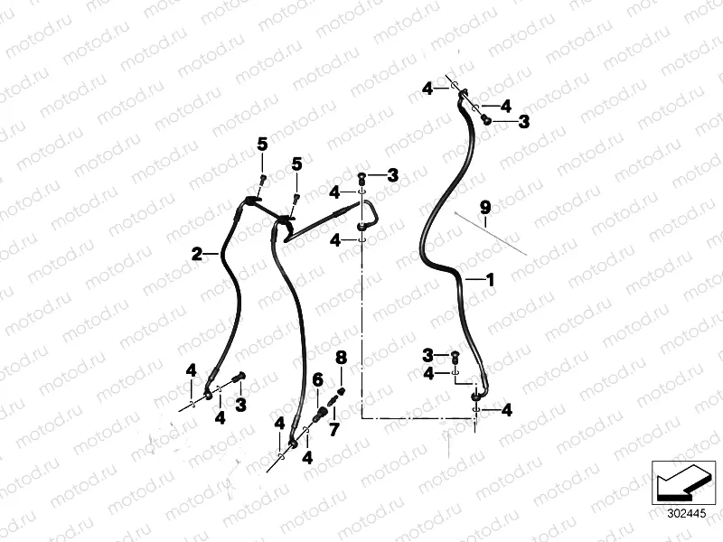 Brake pipe front ABS