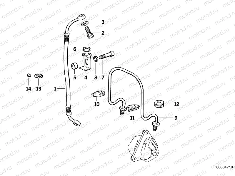 Brake pipe/front brake hose