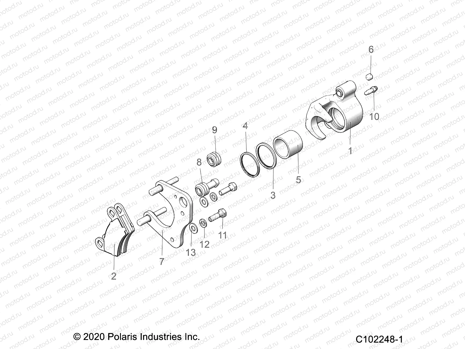 BRAKES | BRAKES, BRAKE CALIPER, FRONT - A23SEE57F1/S57C1/C2/C3/CL/F1/F2/F3/FL (C102248-1)