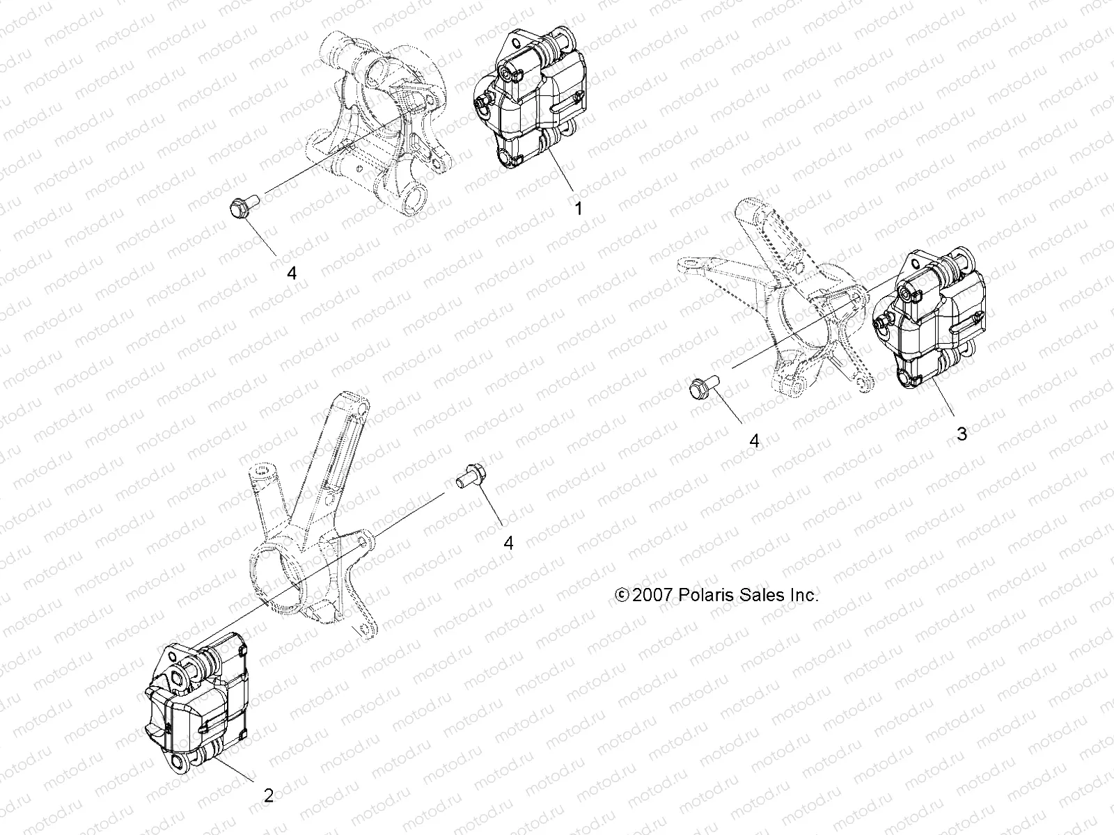 BRAKES | BRAKES, BRAKE CALIPER MOUNTING - A08LH46AQ/AX/AZ (49ATVCALIPERMTG08SP400)