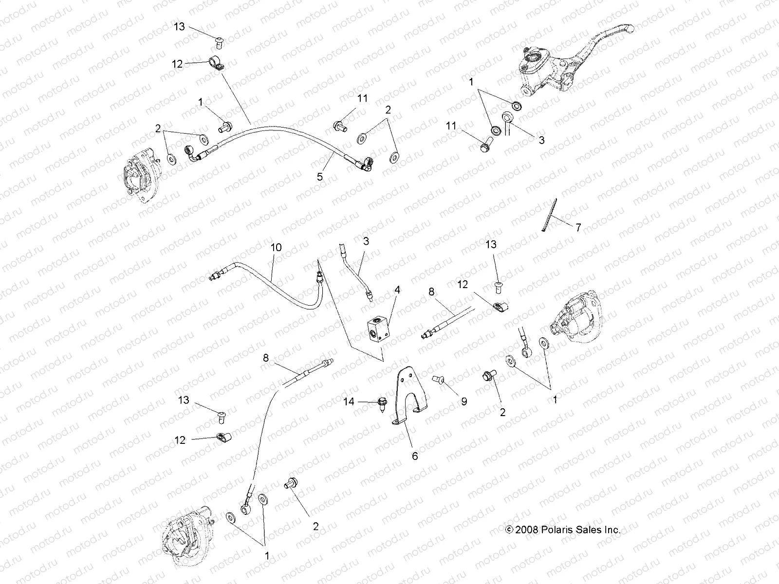 BRAKES | BRAKES, BRAKE LINES - A09ZX55AC/AL/AQ/AS/AX (49ATVBRAKELINE09SPXP550)
