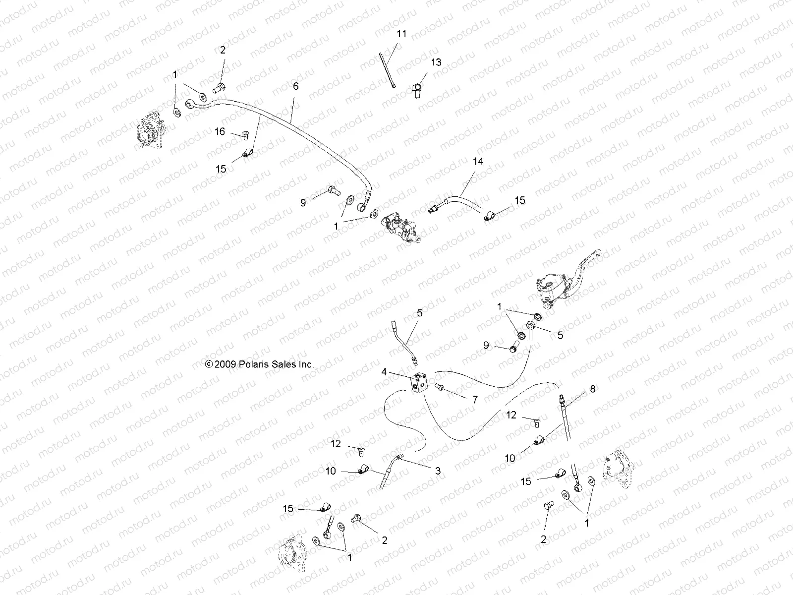 BRAKES | BRAKES, BRAKE LINES - A10DH50AX/AZ (49ATVBRAKELINE10SP500TRG)