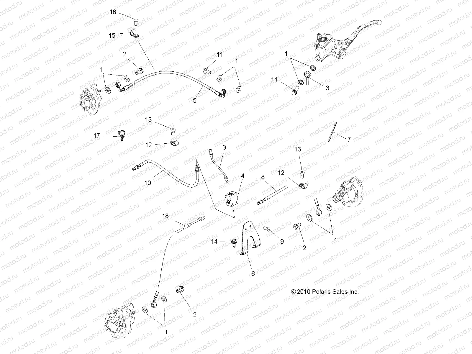 BRAKES | BRAKES, BRAKE LINES - A11ZN55AA/AQ/AZ (49ATVBRAKELINE11SPEPS550)
