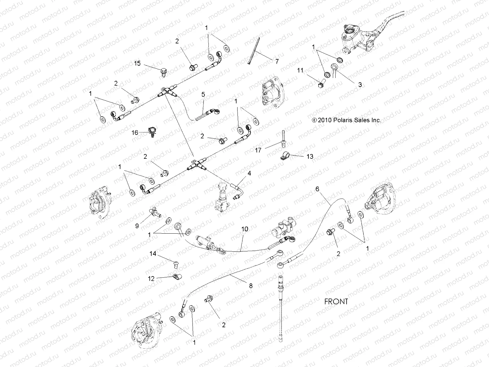 BRAKES | BRAKES, BRAKE LINES - A11ZX85FF/FK (49ATVBRAKELINE11SPX2550I)