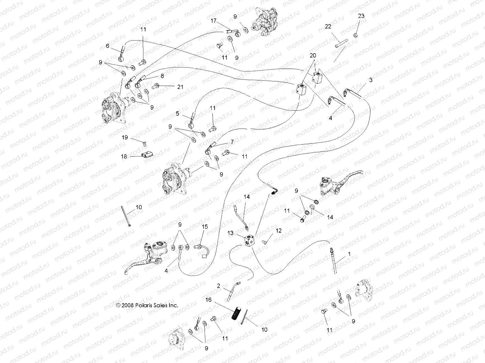 BRAKES | BRAKES, BRAKE LINES - A13CF76FF (49ATVBRAKELINE096X6)