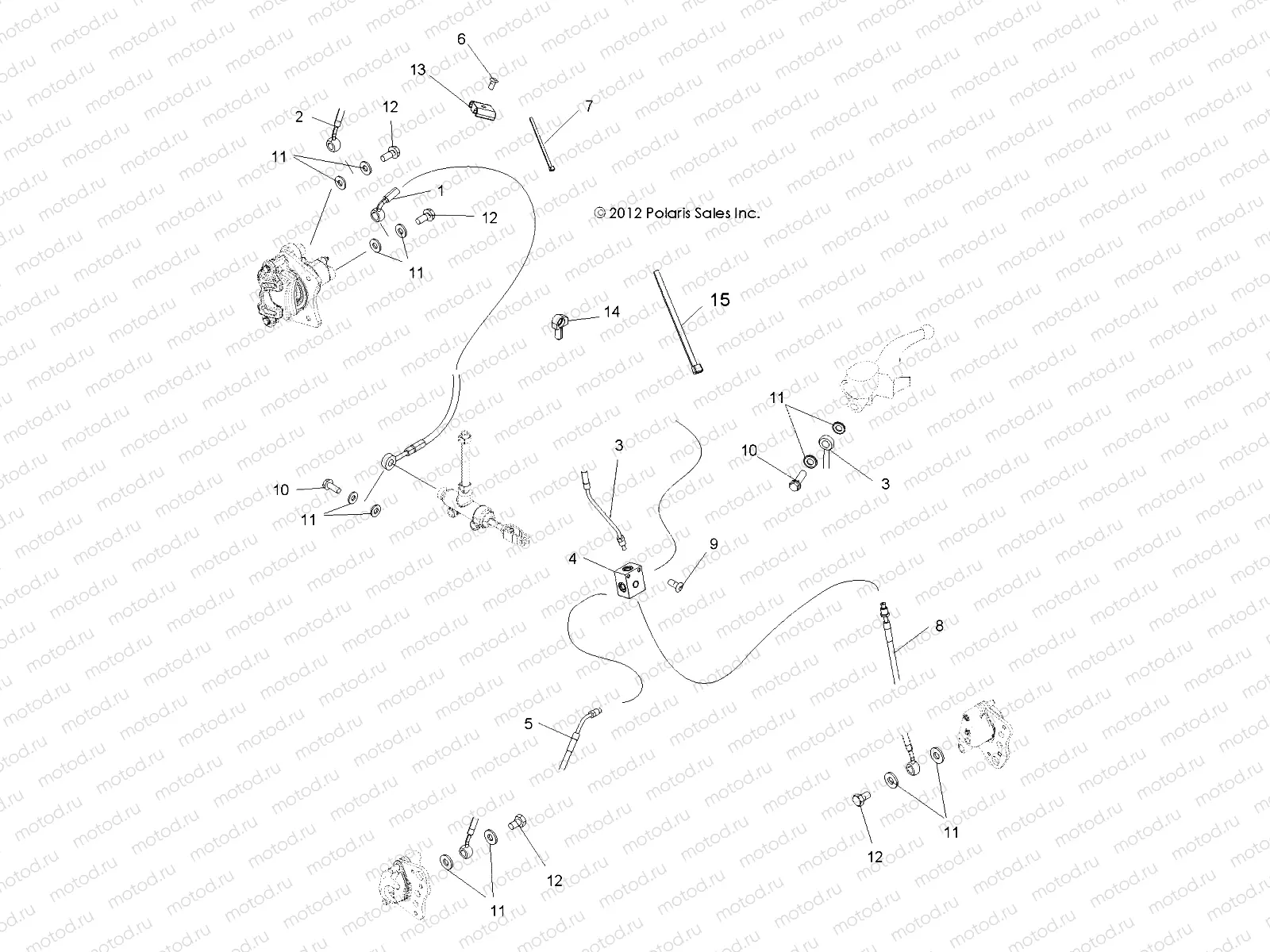 BRAKES | BRAKES, BRAKE LINES - A14MB46TH (49ATVBRAKELINE13SP500TR)